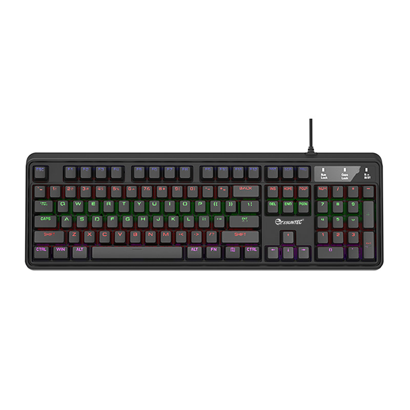 Wired Mechanical Keyboard 104 Keys LED Light  Portable Charging Color Matching Boys and Girls Office Game